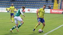 Fotbalisté Zlína (žluté dresy) v 14. kole FORTUNA:LIGY hráli s Jabloncem nerozhodně 0:0.