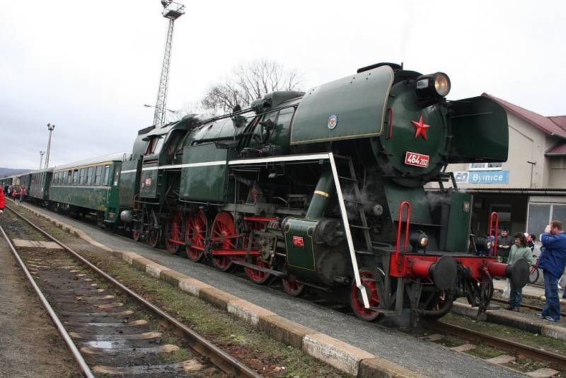Historická parní lokomotiva na nádraží v Brumově - Bylnici