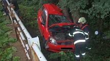 Havárie osobního auta zn. Toyota Yaris ve Valašských Kloboukách.