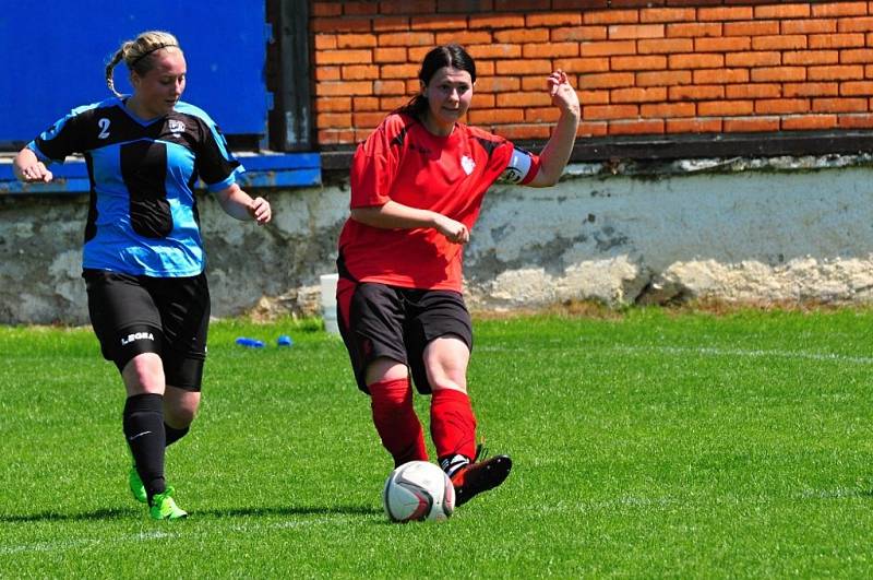 foto ze zápasu ženského fotbalového krajského přeboru žen Lužkovice - Brumov 3:2 po penaltách.