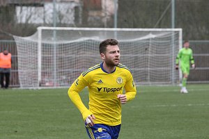 Fotbalista Zlína Martin Cedidla při zápase s druholigovým Vyškovem. 