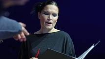 Tarja Turunen při zkoušce s filharmonií Bohuslava Martinů ve Zlíně.