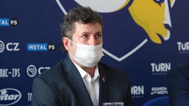 V úterý se uskutečnila tisková konference klubu PSG Berani Zlín před další extraligovou sezonu. Na snímku trenér Robert Svoboda.