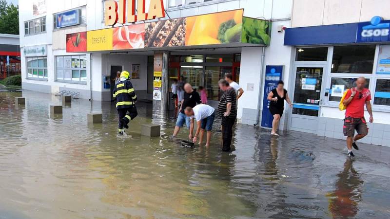 Následky prudkého lijáku 26.8.2019 ve Zlíně