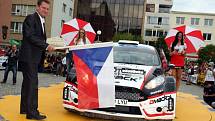 Barum Czech Rally Zlín 2014. Start na náměstí Míru ve Zlíně