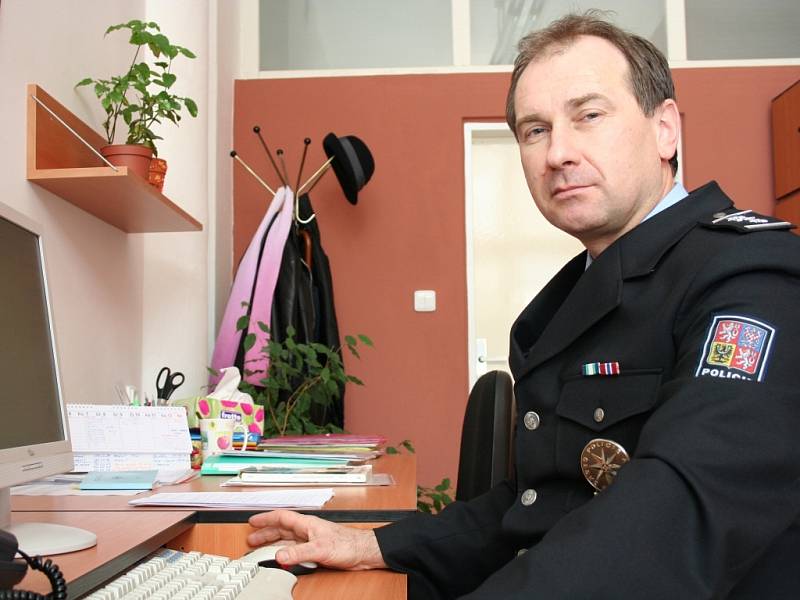 Šéf zlínské policie Bronislav Šabršula při online rozhovoru. 