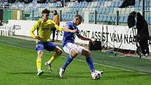 Fotbalisté Zlína (žluté dresy) v 15. kole FORTUNA:LIGY prohráli na hřišti Mladé Boleslavi 0:1.