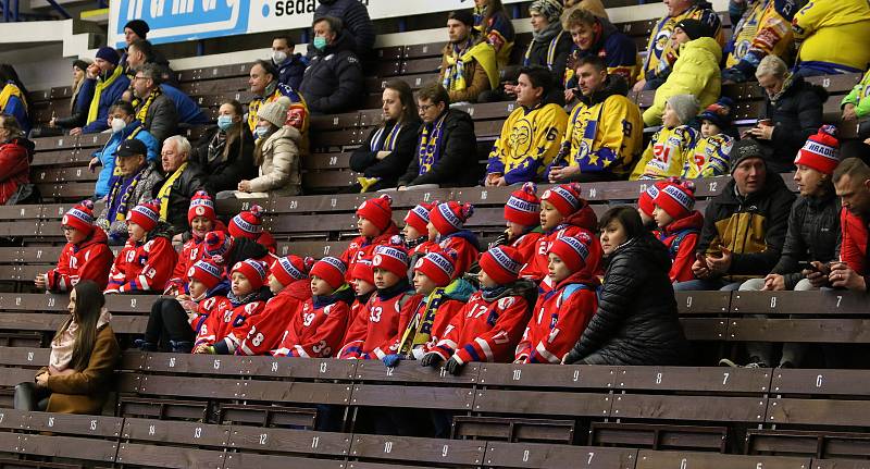Hokejisté Zlína (modré dresy) ve 33. kole Tipsport extraligy vyzvali České Budějovice.