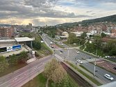 Křižovatka ve Zlíně-Prštném, kde od pátečního (19. 4. 2024) dopoledne kvůli technické poruše nefunguje světelná signalizace.