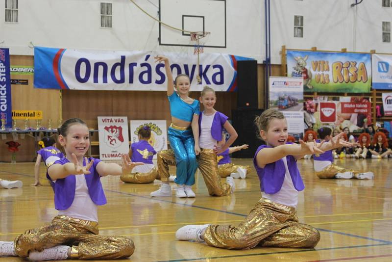 12.  ročník soutěže v aerobiku o pohár starosty Tlumačova v Otrokovické sportovní hale.