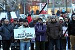 Demonstrace proti vládě KSČM ve Zlínském kraji na náměstí ve Zlíně.