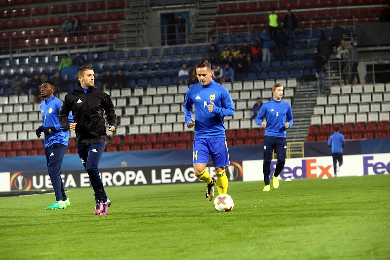 Fotbal FC FASTAV Zlín - FC Kodaň. rozcvičení před zápasem