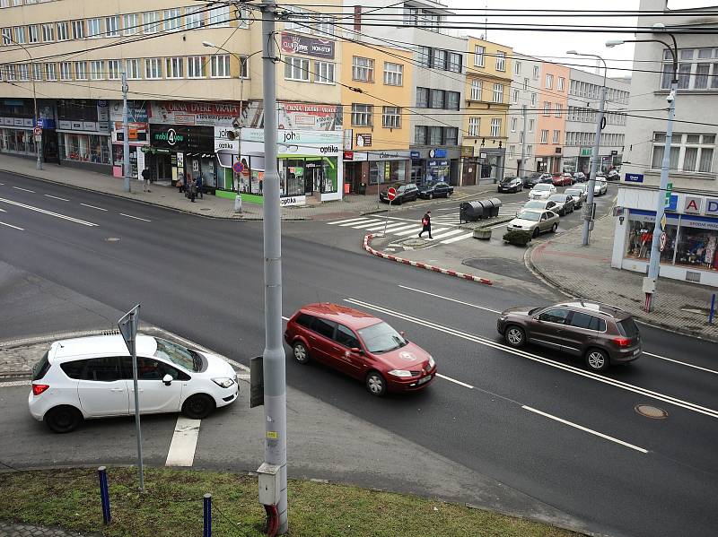 Křižovatka ulic Dlouhá a Zarámí ve Zlíně.