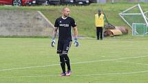 Fotbalisté Zlína (bílé dresy) v sobotním přípravném zápase zdolali Karvinou 2:0.