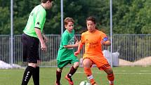 Fotbal McDonlads Cup. Krajské kolo Vršava Zlín. ZŠ Trávníky Otrokovice  (v zeleném) - ZŠ Sportovní Uherské Hradiště