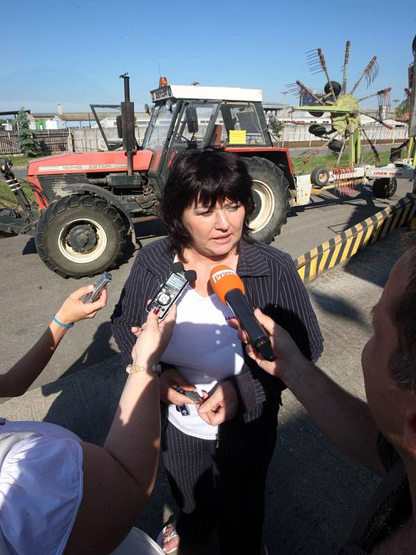 Protestní akce zemědělců „Za zelenou naftu“ ve Fryštáku.