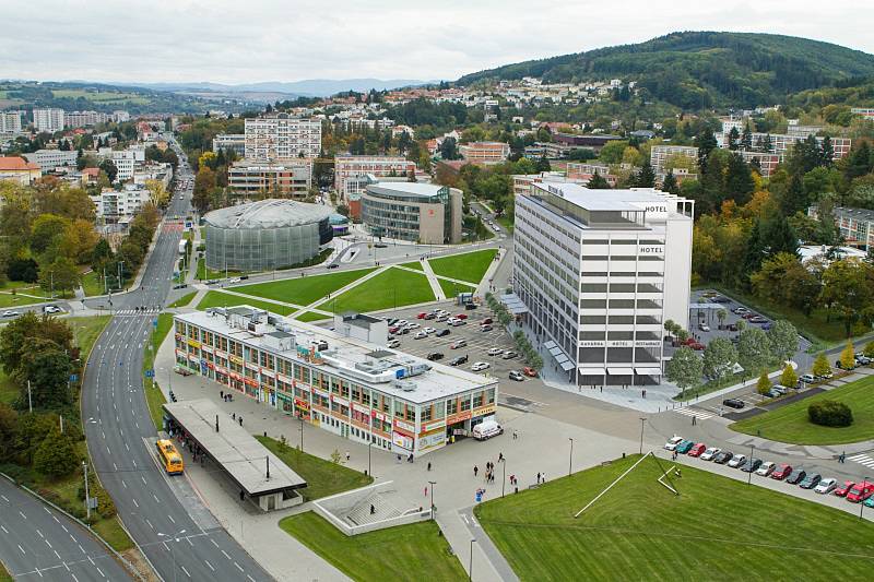 Vizualizace proměny obchodního domu Prior ve Zlíně