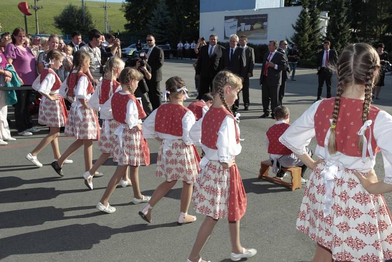 Návštěva prezidenta Miloše Zemana ve Zlínském kraji. Greiner Slušovice