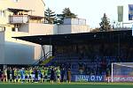 Fotbalisté Zlína (žluté dresy) zdolali ve 13. kole FORTUNA:LIGY České Budějovice 2:0.