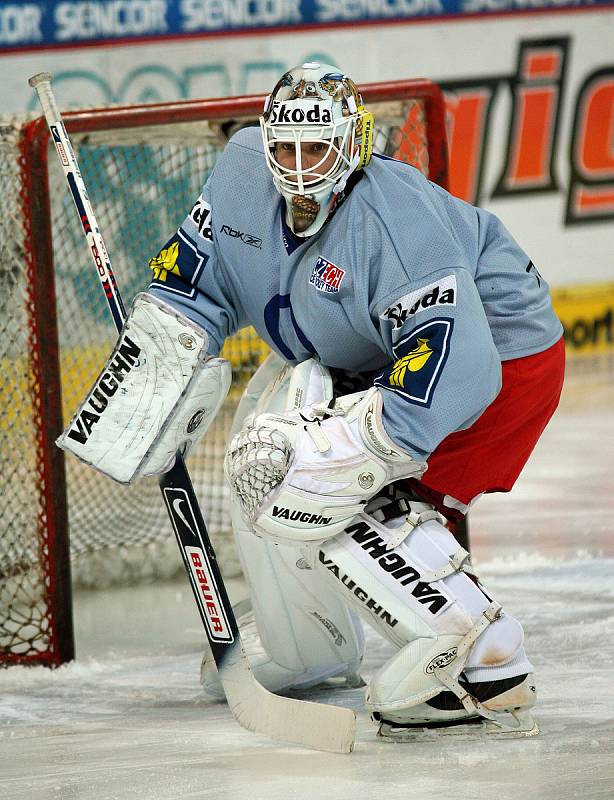 Hokejový brankář Tomáš Duba během reprezentačního srazu