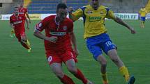 Fotbalisté Zlína (ve žlutém) porazili Brno 2:0. 