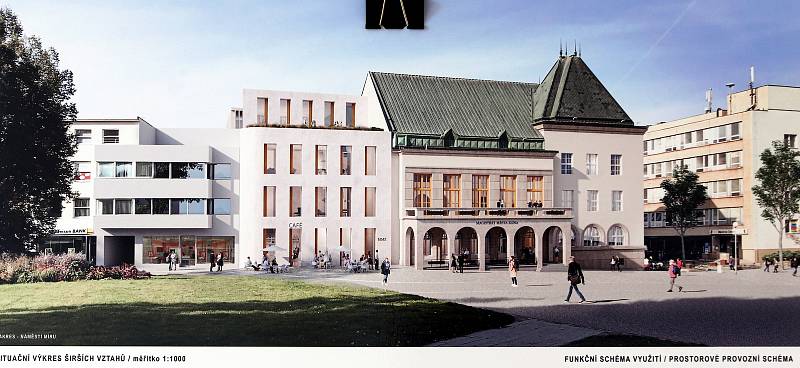 Výstava prezentace architektonické soutěž. Dostavba radnice ve Zlíně v galerii Alternativa. PMa Pavel Mudřík architects