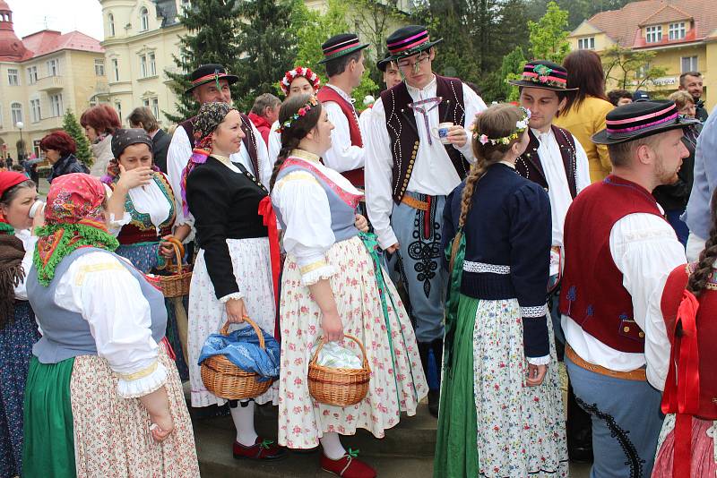 Žehnání pramenům. „Jde o děkovnou modlitbu, že v tomto kraji, našem městě i farnosti jsou léčivé prameny,“ vysvětlil farář Hubert Wojcik.