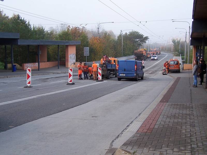 Oprava části vozovky v ulici Okružní na Jižních svazích