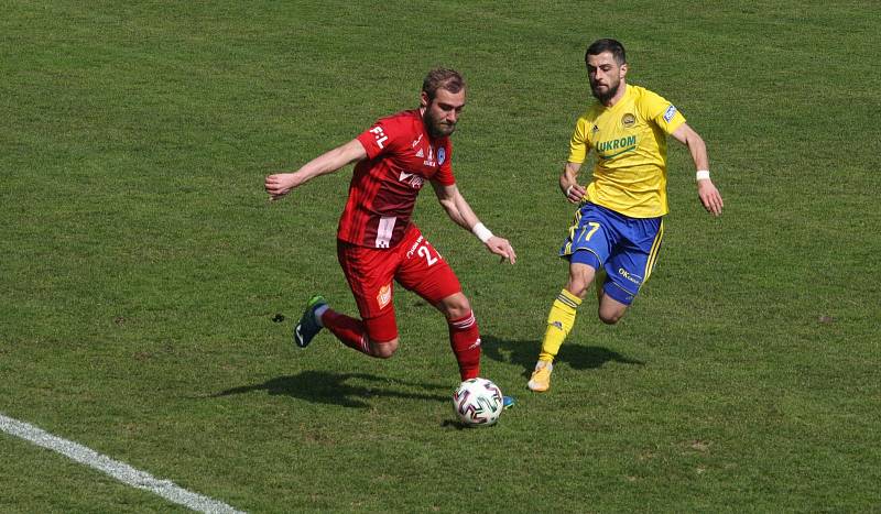 Fotbalisté Zlína (ve žlutých dresech) se v reprezentační přestávce utkali se Sigmou Olomouc.