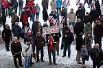 Demonstrace proti vládě KSČM ve Zlínském kraji na náměstí ve Zlíně.