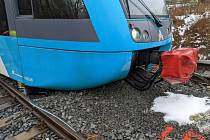 U Brumova-Bylnice vykolejil ve středu 13. 12. 2023 vlak společnosti Arriva, nikdo se nezranil