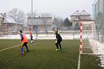 Zimní liga v malé kopané ve Fryštáku, zápas Poskládaní - Benfika 4:2, který se hrál v sobotu 9. ledna 2016.   