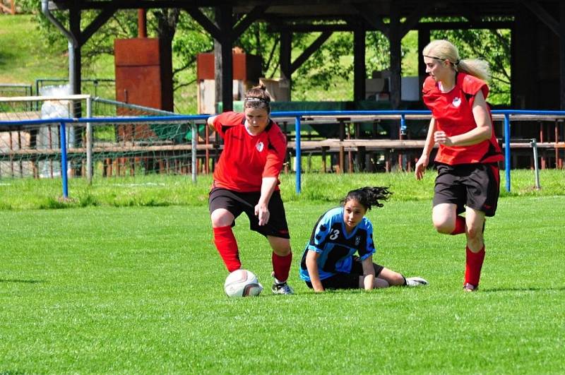 foto ze zápasu ženského fotbalového krajského přeboru žen Lužkovice - Brumov 3:2 po penaltách.