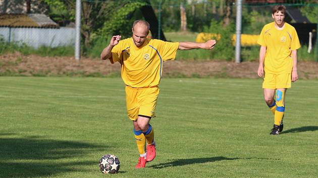 Záložník Hluku Roman Sopůšek při zápase Region Cupu proti Moravskoslezskému kraji. 