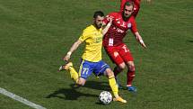 Fotbalisté Zlína (ve žlutých dresech) se v reprezentační přestávce utkali se Sigmou Olomouc.