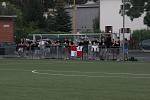 Fotbalisté Uherského Brodu (červené dresy) zvítězili v předkole MOL Cupu nad domácím Baťovem 5:0.