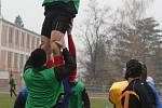 Příprava reprezentace ČR v rugby na Stadionu mládeže ve Zlíně.