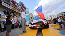 Barum Czech Rally Zlín 2017 start na náměstí Míru ve Zlíně