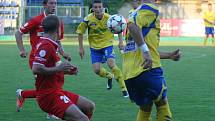 Fotbalisté Zlína (ve žlutém) porazili Brno 2:0. 