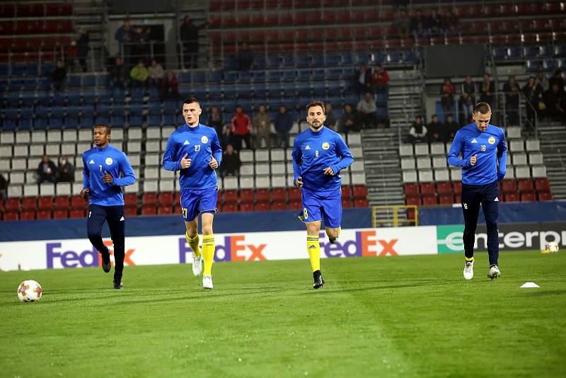 Fotbal FC FASTAV Zlín - FC Kodaň. rozcvičení před zápasem