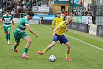 Fotbalisté Zlína (žluté dresy) v 11. kole FORTUNA:LIGY remizovali s Bohemians 1905 0:0.