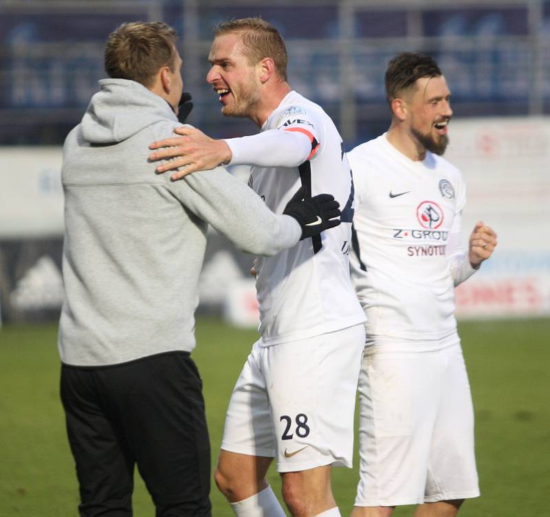 Radost Slovácka z vítězství v derby. Daníček