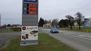 Čerpací stanice Benzina v Holešově, 6. ledna 2023.
