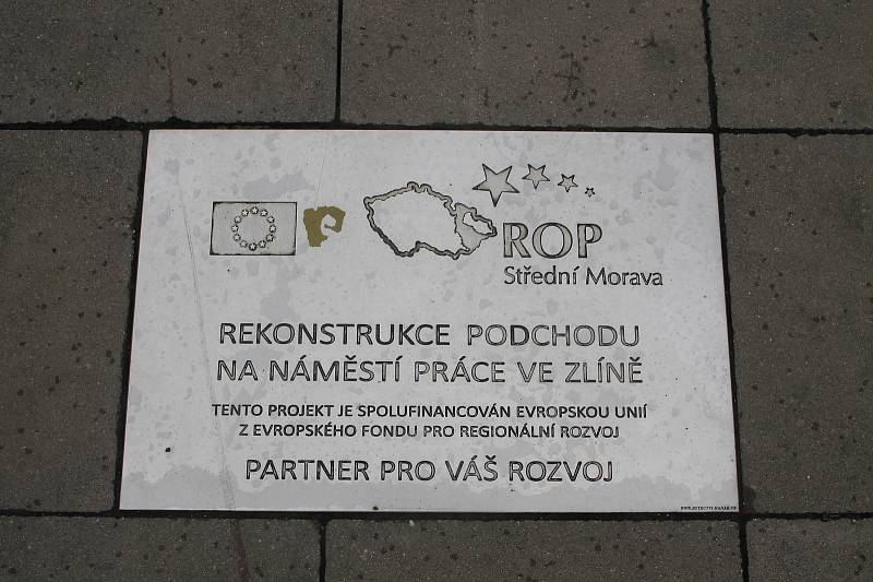 Podchod na náměstí Práce ve Zlíně