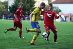 Fotbalisté ligového Zlína (ve žlutých dresech) zvládli 3. kolo MOL Cupu, když divizní Slavičín vyprášili 9:3.