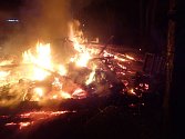 Požár stodoly v Újezdu u Valašských Klobouk