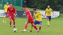 Fotbalisté Zlína (žluté dresy) ve 2. kole MOL Cupu zvítězili na hřišti divizního Startu Brno 3:0