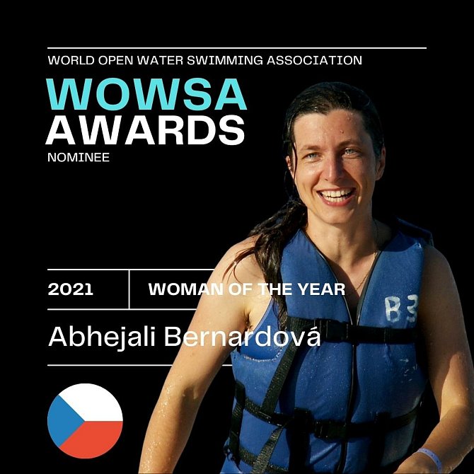 Česká dálková plavkyně Abhejali Bernardová je opět v nominaci na světové ocenění WOWSA Woman of the Year pro osobnosti napříč plaveckými disciplínami na otevřené vodě.