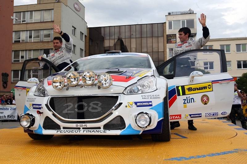 Barum Czech Rally Zlín 2014. Start na náměstí Míru ve Zlíně