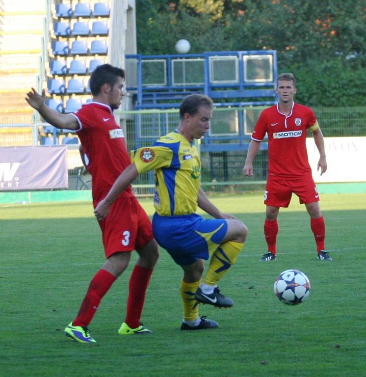 Fotbalisté Zlína (ve žlutém) porazili Brno 2:0. 